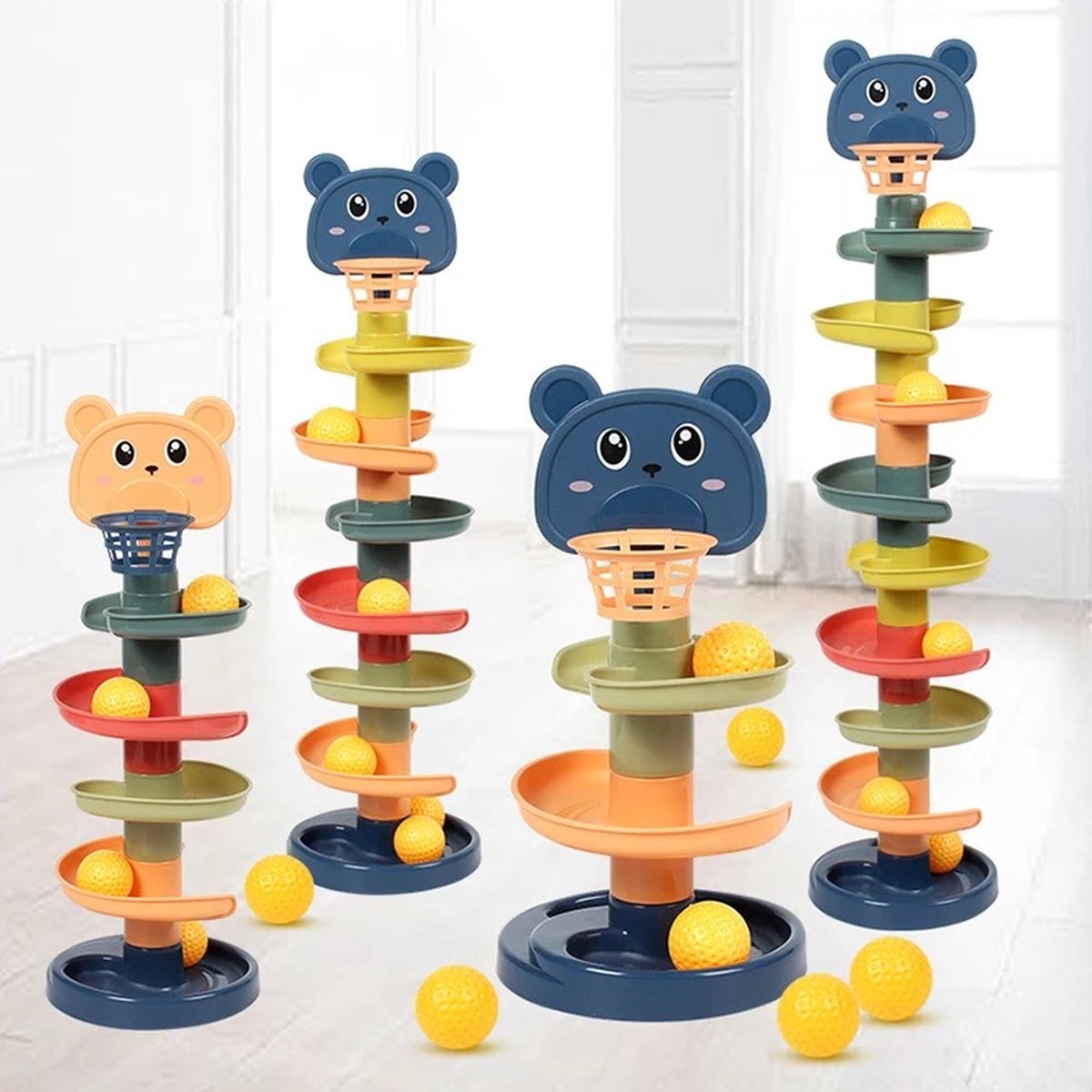 OodBlue-9-layer Spiraal Ball Drop Tower | Ball Drop and Roll Tower Toys - Leren en Ontwikkeling Ball Tower, Educatief Speelgoed Voorschoolse Speelgoed